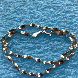 Vintage sterling silver bracelet anklet 9” Italy